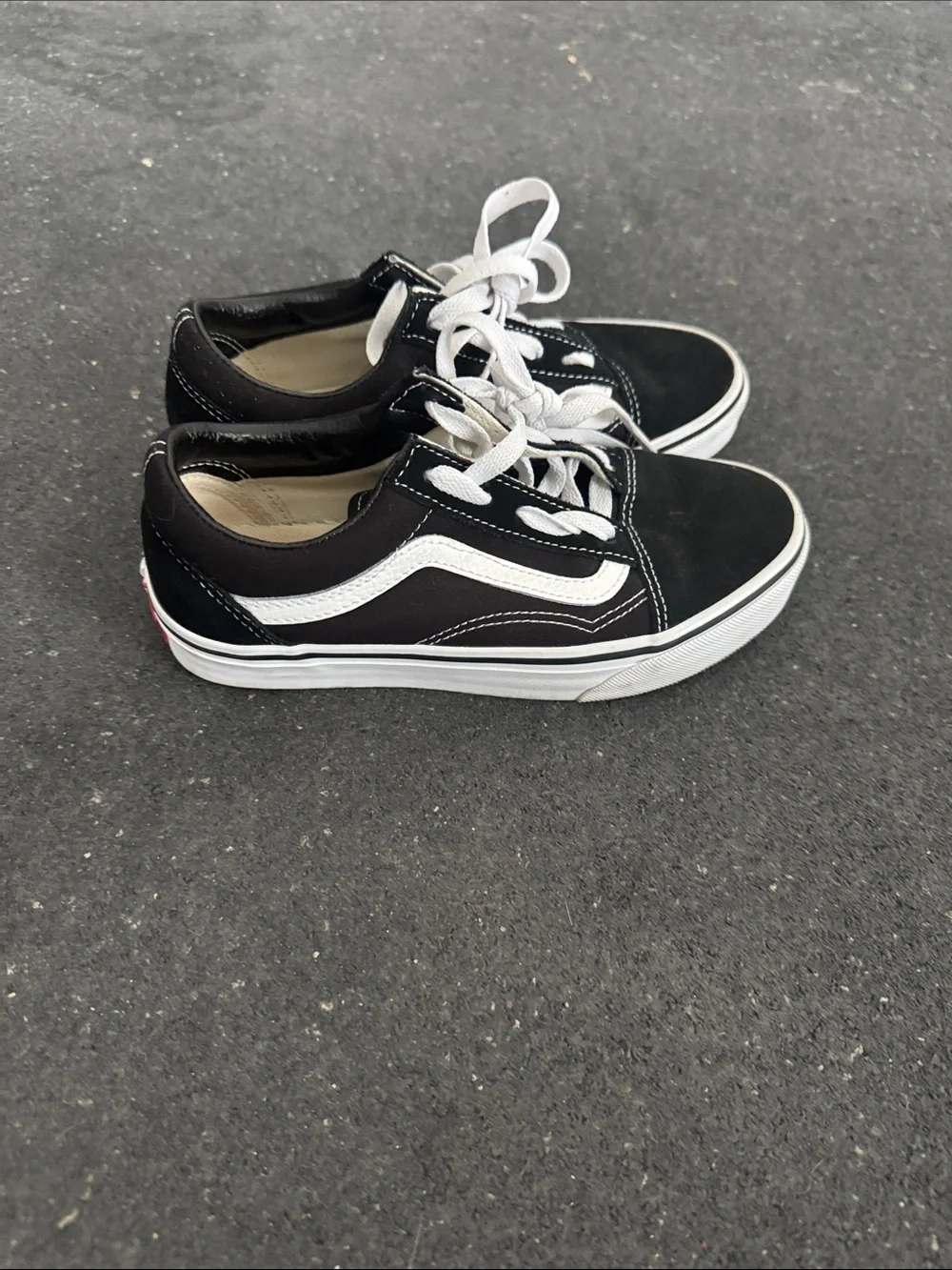 Vans Kids Black and White Low-Top Skate Sneakers